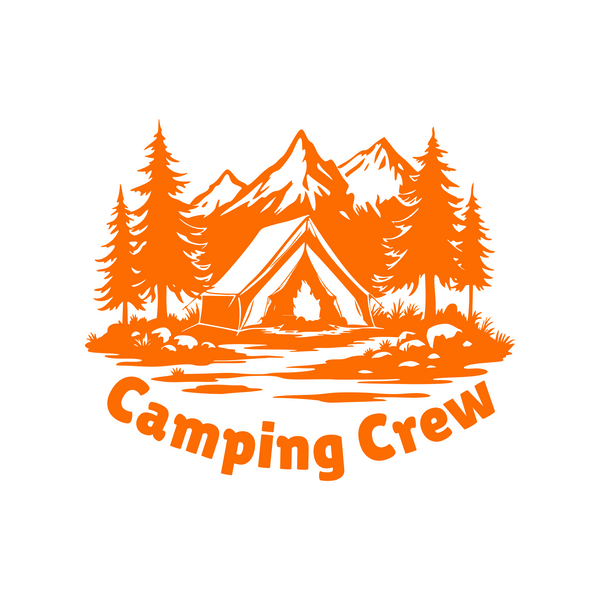 Camping Crew Decal With Nature Landscape - Die Cut Waterproof Vinyl Decal