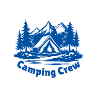 Camping Crew Decal With Nature Landscape - Die Cut Waterproof Vinyl Decal