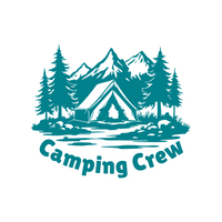 Camping Crew Decal With Nature Landscape - Die Cut Waterproof Vinyl Decal