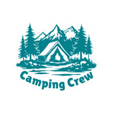 Camping Crew Decal With Nature Landscape - Die Cut Waterproof Vinyl Decal
