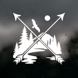 Waterproof Die Cut Vinyl Arrow Cross Outdoor Scene Decal For Campers, Trailers, Vehicles