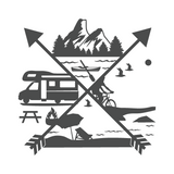 Custom Ultimate Camping Cross Die Cut Vinyl Decal - Trailer Decal, Camper Decal - Get Decaled