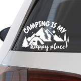 Die Cut Vinyl "Camping Is My Happy Place" Decal - Get Decaled