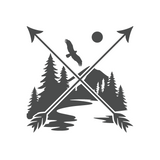 Waterproof Die Cut Vinyl Arrow Cross Outdoor Scene Decal For Campers, Trailers, Vehicles