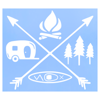 Die Cut Vinyl Camping Cross Decal For Campers. Vehicles & Windows