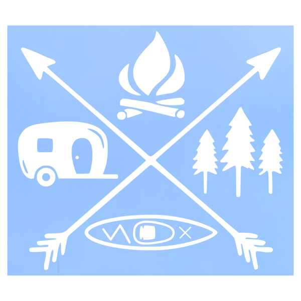 Die Cut Vinyl Camping Cross Decal For Campers. Vehicles & Windows