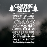 Camping Rules - Die Cut Vinyl Camper Decal