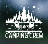 Waterproof Die Cut Vinyl "Camping Crew" Decal For Vehicles, Campers, Trailers