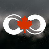 Die Cut Vinyl Infinity Canadian Maple Leaf Decal - Car Decal, Truck Decal, Laptop Decal