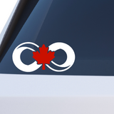 Die Cut Vinyl Infinity Canadian Maple Leaf Decal - Car Decal, Truck Decal, Laptop Decal - Get Decaled