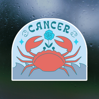 cancer zodiac sign sticker by get decaled. bumper sticker, car sticker, aries sticker, aries zodiac, zodiac signs, astrology signs, zodiac sign sticker, astrology sign sticker, decal shop, decal shop usa, best decals