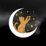Die Cut Vinyl Decal - Cat In The Moon