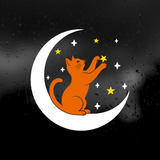 Die Cut Vinyl Decal - Cat In The Moon