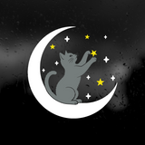 Die Cut Vinyl Decal - Cat In The Moon