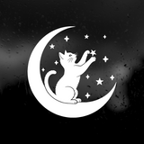 Die Cut Vinyl Decal - Cat In The Moon