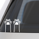decal of White paw print decal on a car window by get decaled
