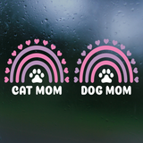 Dye Cut Vinyl Cat Or Dog Mom Rainbow Decal For Cars, Trucks, Laptops, Mugs