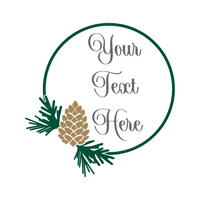 Customizable Die Cut Vinyl Fir & Pinecone Wreath Decal - Vehicle, Glass, Door Decal