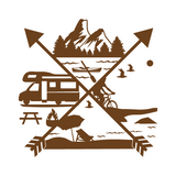 Custom Ultimate Camping Cross Die Cut Vinyl Decal - Trailer Decal, Camper Decal - Get Decaled