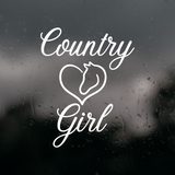 Country Girl Decal with Horse Heart - Waterproof Die Cut Vinyl Decal