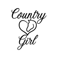 Country Girl Decal with Horse Heart - Waterproof Die Cut Vinyl Decal