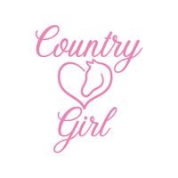 Country Girl Decal with Horse Heart - Waterproof Die Cut Vinyl Decal