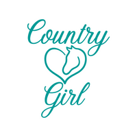 Country Girl Decal with Horse Heart - Waterproof Die Cut Vinyl Decal