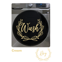 Die Cut Vinyl "Wash" & "Dry" Decal Set - Laundry Room Decor