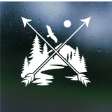 Waterproof Die Cut Vinyl Arrow Cross Outdoor Scene Decal For Campers, Trailers, Vehicles
