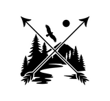 Waterproof Die Cut Vinyl Arrow Cross Outdoor Scene Decal For Campers, Trailers, Vehicles