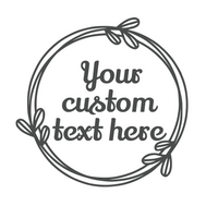 Diy Custom Text Line Art Wreath Leaf Decal - Waterproof Vehicle / Window / Craft Decal
