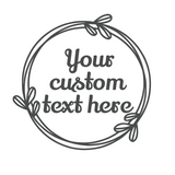 Diy Custom Text Line Art Wreath Leaf Decal - Waterproof Vehicle / Window / Craft Decal