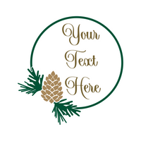 Customizable Die Cut Vinyl Fir & Pinecone Wreath Decal - Vehicle, Glass, Door Decal
