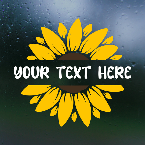 Sunflower car decal with initials deals