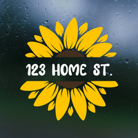 Custom Sunflower Monogram Decal Sticker for Windows, Door & More