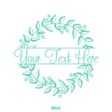 Customizable Die Cut Vinyl Boho Foliage Wreath Decal - Home Decor Decals