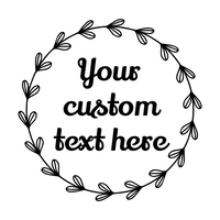 Die Cut Vinyl Custom Boho Wreath Decal - Waterproof Vinyl Customizable Text Decal