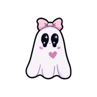 Cute Pink Kawaii Ghost Halloween Sticker
