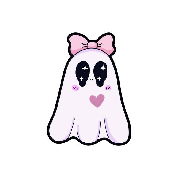 Cute Pink Kawaii Ghost Halloween Sticker