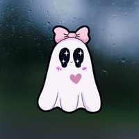 Cute Pink Kawaii Ghost Halloween Sticker