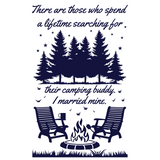 Die Cut Vinyl Camper Quote Door Decal "Camping Buddy"
