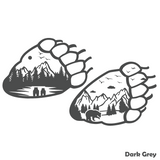 Die Cut Vinyl Bear Paw Outdoor Scene Decal - Vehicle Decal, Camper Decal, Window Decal