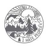 Die Cut Vinyl Decal - "I Hate People"