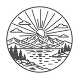 Die Cut Vinyl Decal - Line Art Outdoor Scene