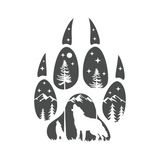 Die Cut Vinyl Custom Wolf Paw Outdoor Scene Decal - Vehicle / Camper / Window Decal