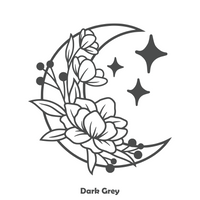 Die Cut Vinyl Floral Moon And Star Decal - Vehicle / Window / Craft Decal
