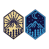 Die Cut Vinyl Decal Pack - Outdoor Scene Line Art Night & Day - Camper Decal Set