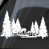 Die Cut Vinyl Outdoor Doe & Fawn Scene Decal - Vehicle / Window / Camper Decal - Get Decaled