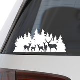 Die Cut Vinyl Dee Family Silhouette In Treeline Decal - Get Decaled