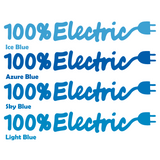 Die Cut Vinyl 100% Electric Decal - EV Car / Truck Decals - Get Decaled